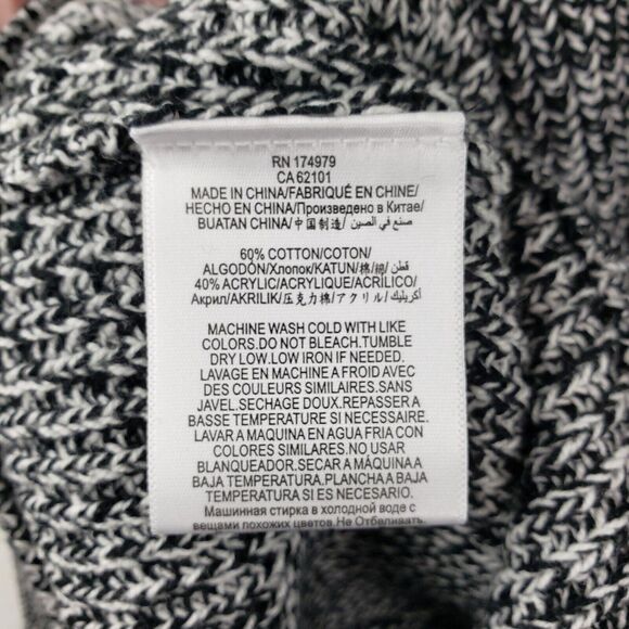 BCBGMaxAzria Sweater Woman Size L Black Combo Long Sleeve V Neck Pulover - Picture 9 of 11